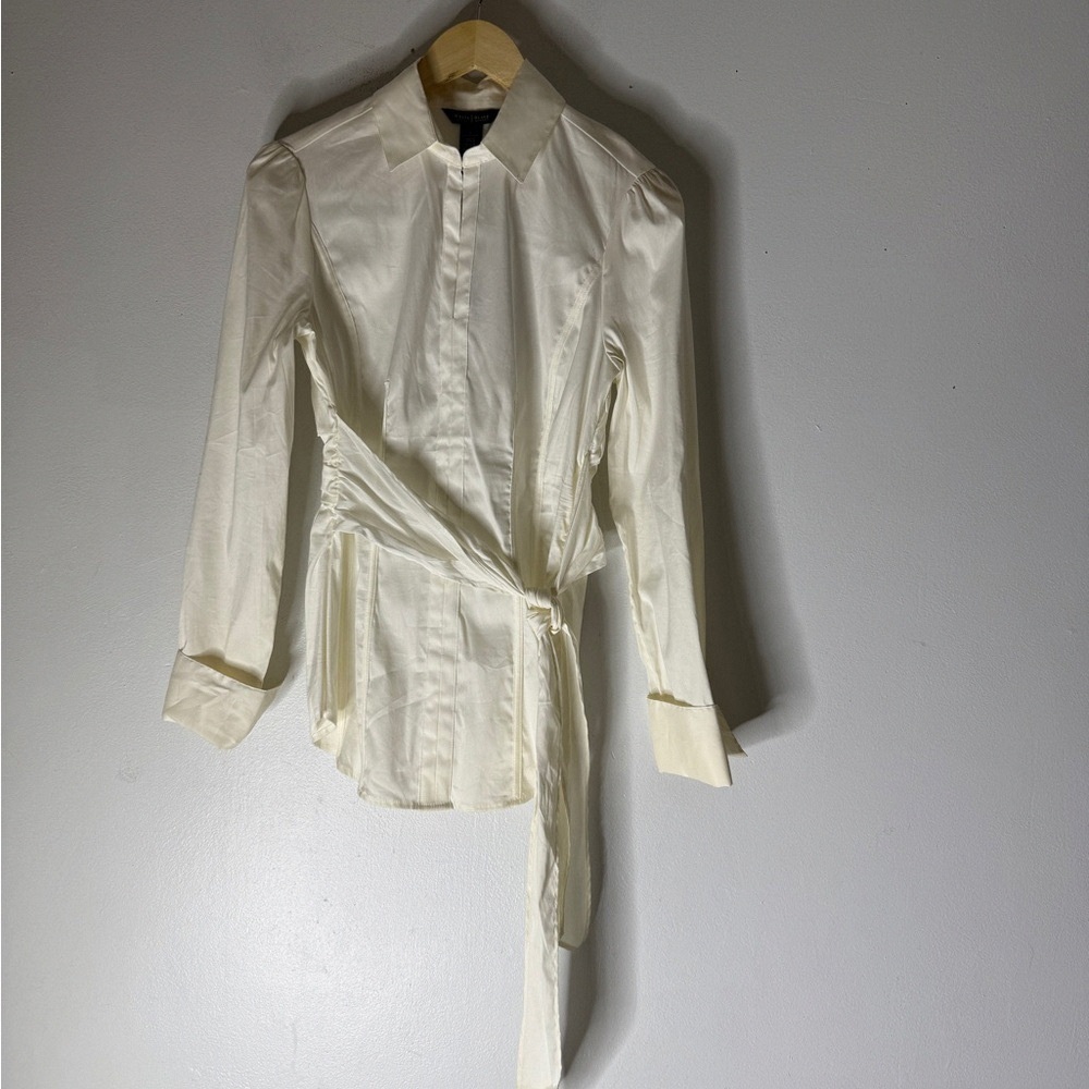 Elegant Cream Long Sleeve Women's Top